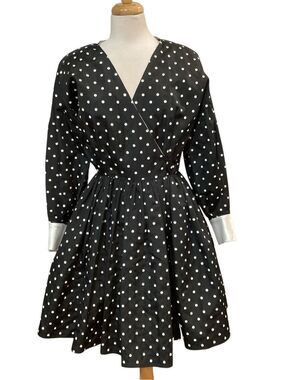 Vintage Cache Black Polka Dot Dress Tulle Size 8
